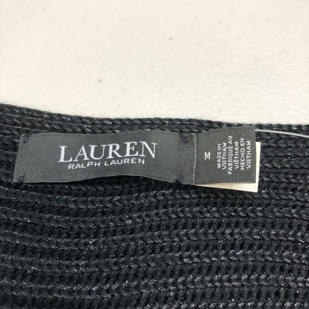 Lauren Ralph Lauren Women's Metallic Rib Knit Dolman Sleeve Sweater Sz M - Picture 5 of 11